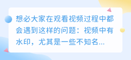 视频怎么去除水印