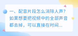 配音片段怎么消除人声?