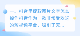 抖音里提取文字怎么操作