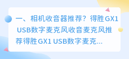 相机收音器推荐?