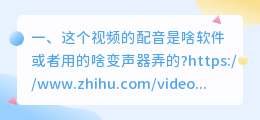 请问大佬们这个视频里面的配音用什么软件整的。?