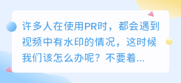 怎么用pr去水印