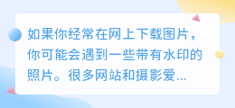 什么软件可以去照片水印