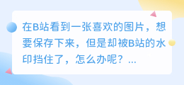 b站截图怎么去水印