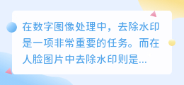 人脸去水印