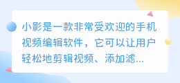 小影可以去水印吗