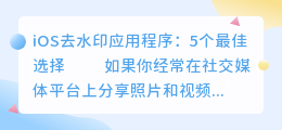 ios去水印app