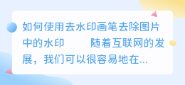 去水印画笔