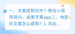 文案提取软件?