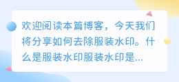 去服装水印