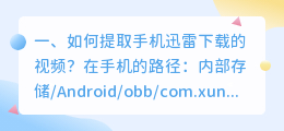 如何提取手机迅雷下载的视频?