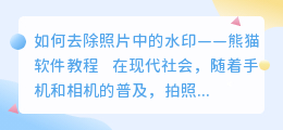 去水印熊猫