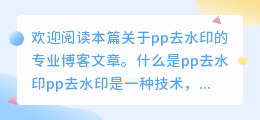 pp去水印