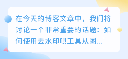 去水印呗