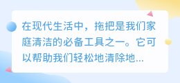 去水印拖把