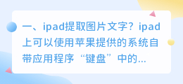 ipad提取图片文字?