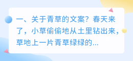 关于青草的文案?