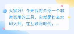 秒去水印大师