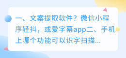 文案提取软件?
