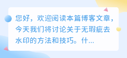 无瑕疵去水印