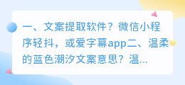 文案提取软件？
