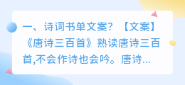 诗词书单文案?