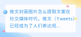 推文封面图片怎么提取文案