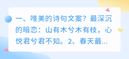 唯美的诗句文案?