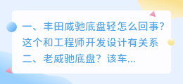 威驰底盘解析视频 老威驰底盘?