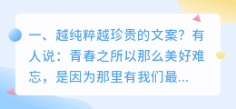 越纯粹越珍贵的文案?