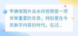 甲唐僧图片去水印视频