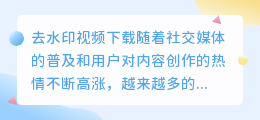 去水印视频下载