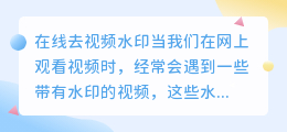 在线去视频水印
