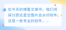 西北星空图片去水印软件