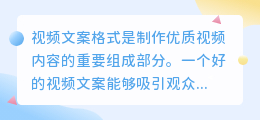 视频文案格式