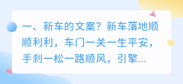新车的文案？
