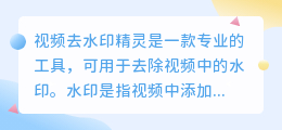 视频去水印精灵