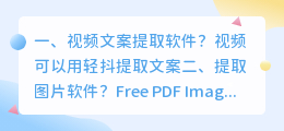 视频文案提取软件?