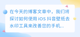 ios斗喑壁纸去水印