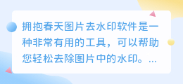 拥抱春天图片去水印软件