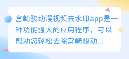 宫崎骏动漫视频去水印app