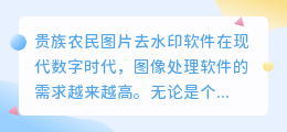 贵族农民图片去水印软件