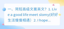 简短高级文案英文?