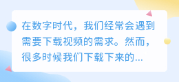 下载的视频怎么去水印