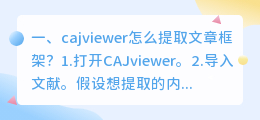 cajviewer怎么提取文章框架？