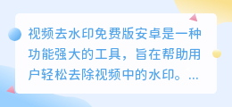 视频去水印免费版安卓