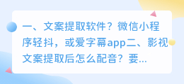 文案提取软件?