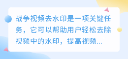 战争视频去水印