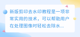 新版剪印去水印教程