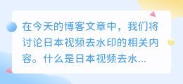 日本视频去水印